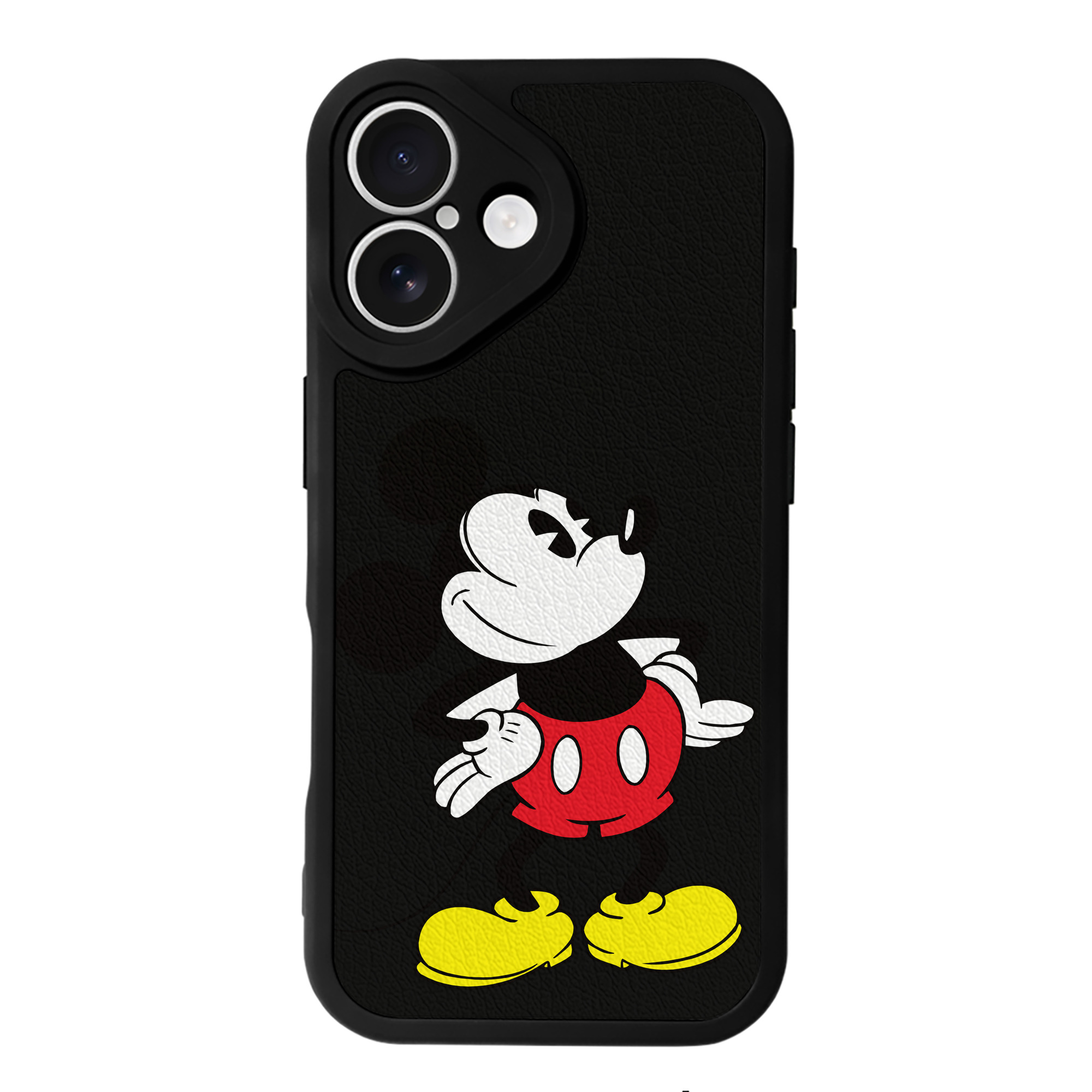 （画像用） ミッキーマウス Mickey Mouse 【iPhone 16シリーズ対応】シリコンスマホケース（レザー調） 材質：シリコン
